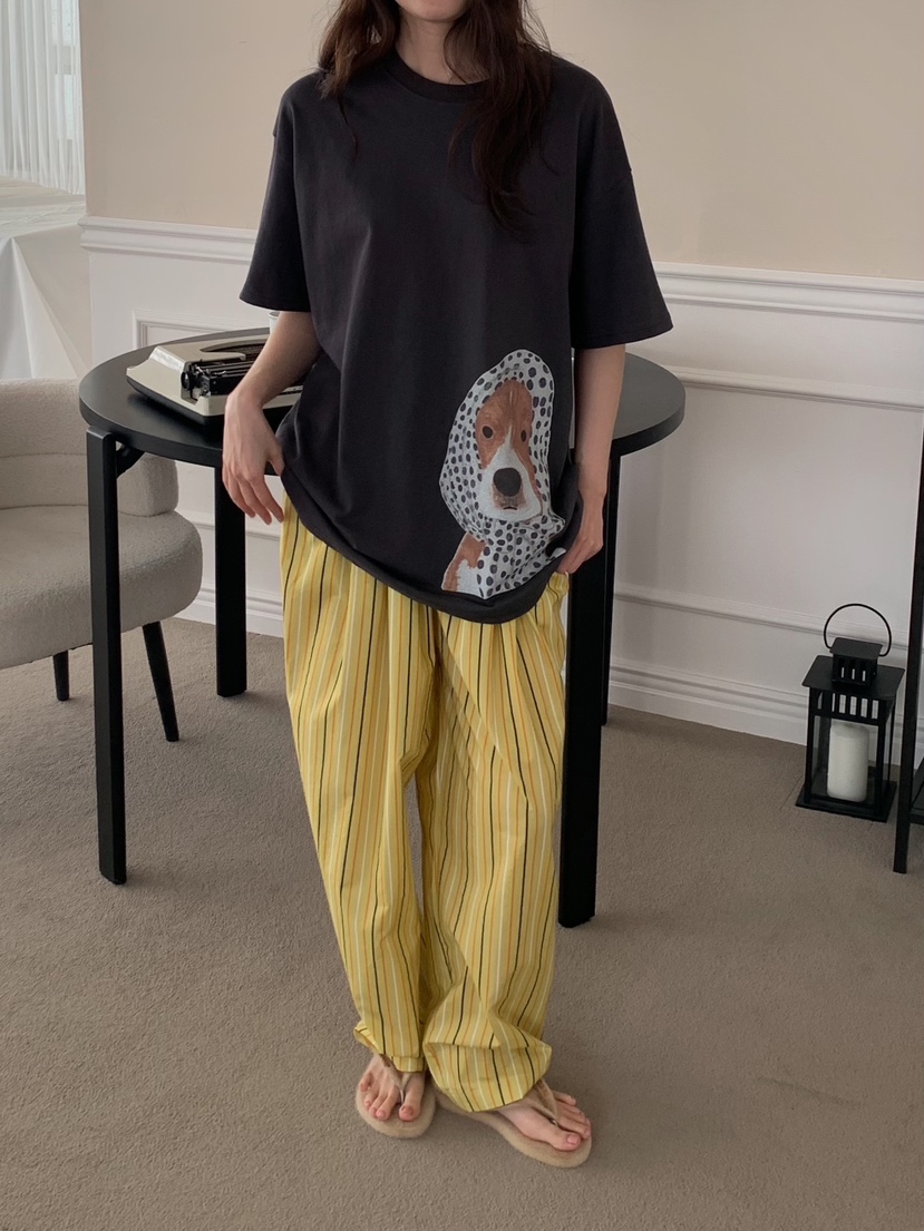 CAMEL-P東大門代購女士新款26春夏休閑褲蝴蝶結Came_l 家休閑褲