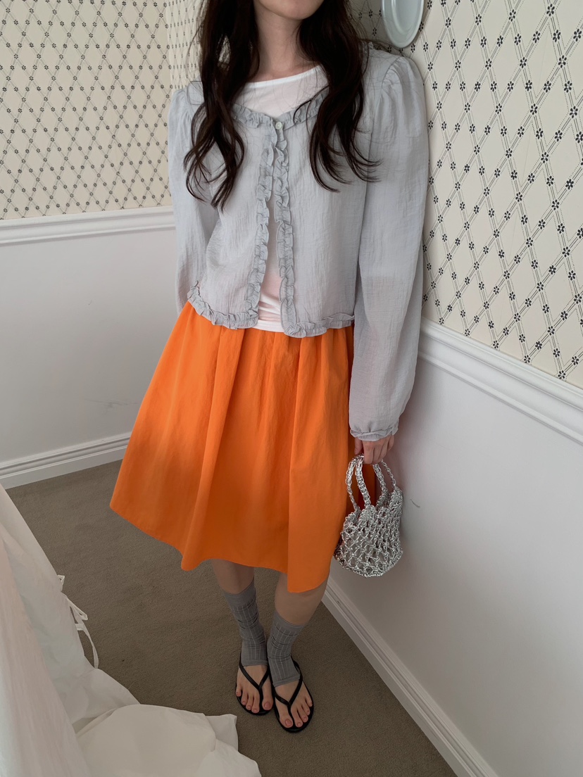 CAMEL-P韓國直郵女士新品推薦襯衫蕾絲衫荷葉邊開衫Came_l 家襯衫/蕾絲衫