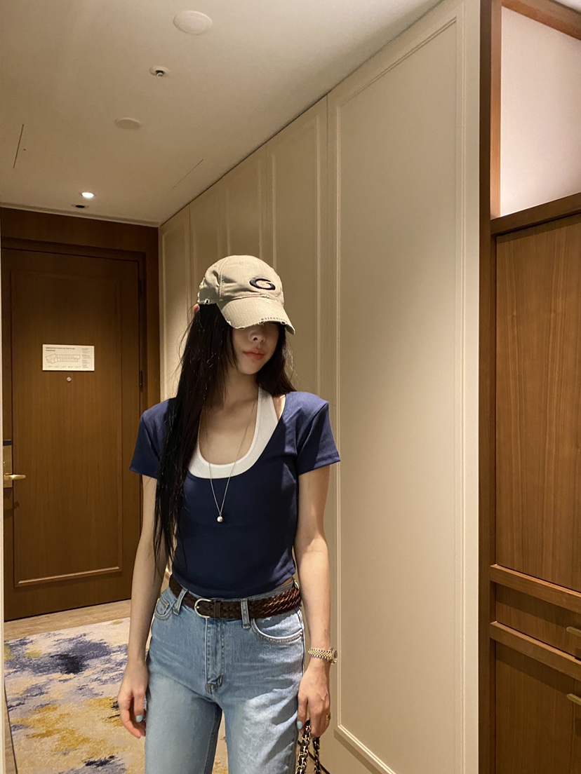 FOUREIGHT東大門實拍女裝新品推薦26春夏人氣時尚T恤假兩件FOUR EIGHTT恤