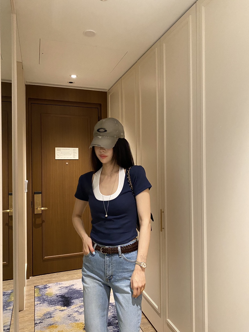 FOUREIGHT東大門實拍女裝新品推薦26春夏人氣時尚T恤假兩件FOUR EIGHTT恤