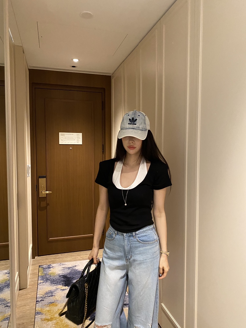 FOUREIGHT東大門實拍女裝新品推薦26春夏人氣時尚T恤假兩件FOUR EIGHTT恤