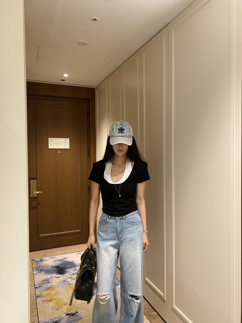 FOUREIGHT東大門實拍女裝新品推薦26春夏人氣時尚T恤假兩件FOUR EIGHTT恤