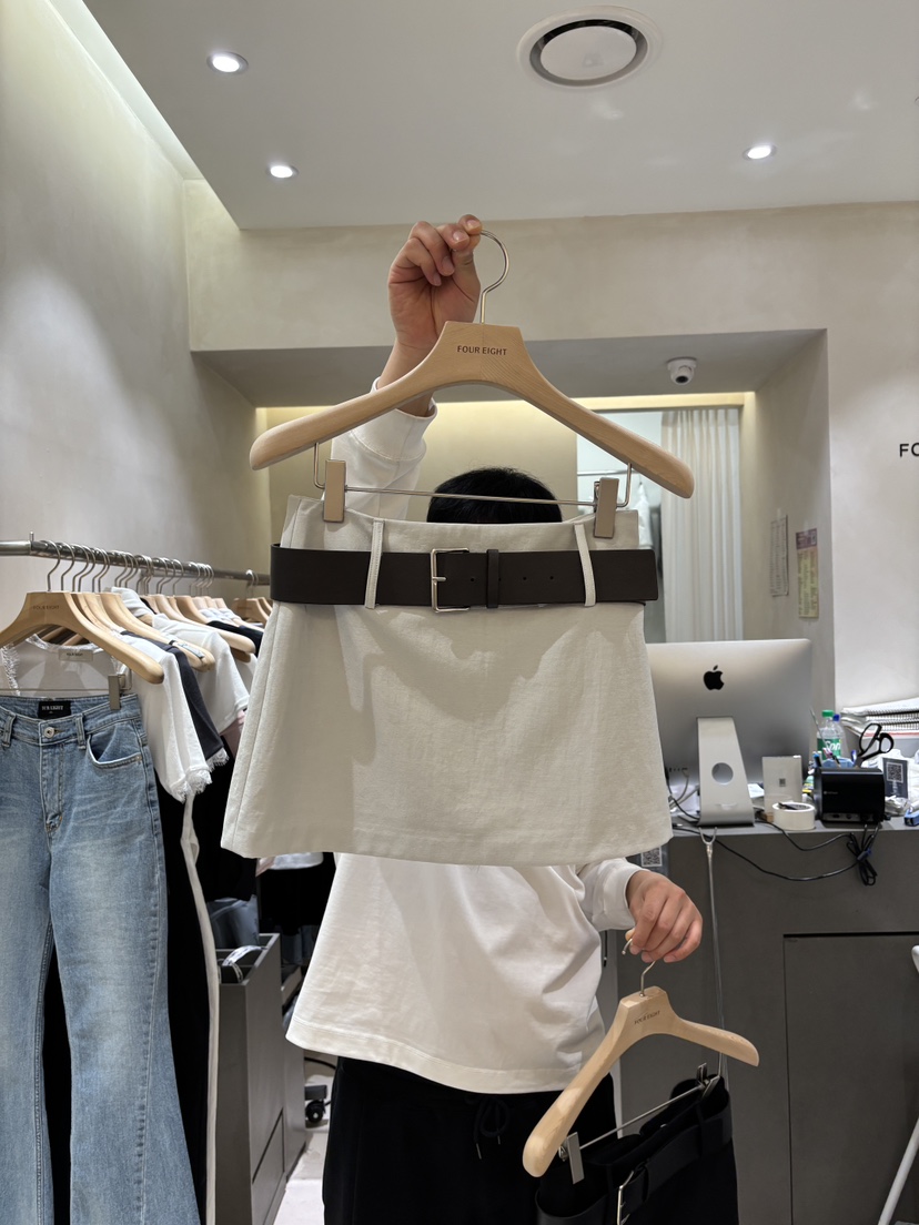 FOUREIGHT東大門實拍女士新款熱賣真品職業26春夏短裙不含腰帶FOUR EIGHT短裙圖色1