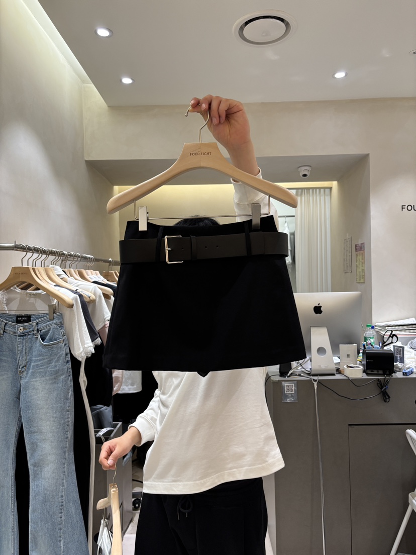 FOUREIGHT東大門實拍女士新款熱賣真品職業26春夏短裙不含腰帶FOUR EIGHT短裙圖色2