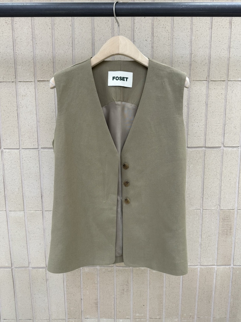 FOSET東大門直郵女裝新款26春夏職業推薦時尚熱賣馬甲亞麻FOSET馬甲圖色1