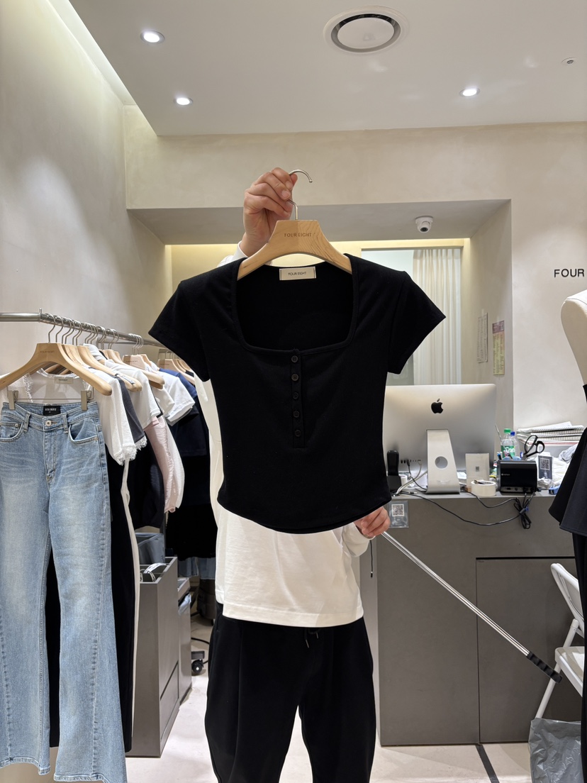FOUREIGHT東大門代購女士新款熱賣休閑人氣時尚推薦職業T恤FOUR EIGHTT恤圖色3