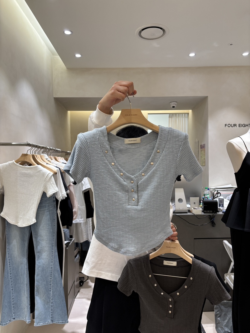 FOUREIGHT東大門直郵女裝新款真品推薦人氣熱賣26春夏T恤FOUR EIGHTT恤圖色2