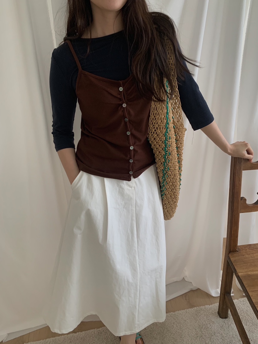 CAMEL-P東大門實拍女士新品真品吊帶背心紐扣Came_l 家吊帶/背心