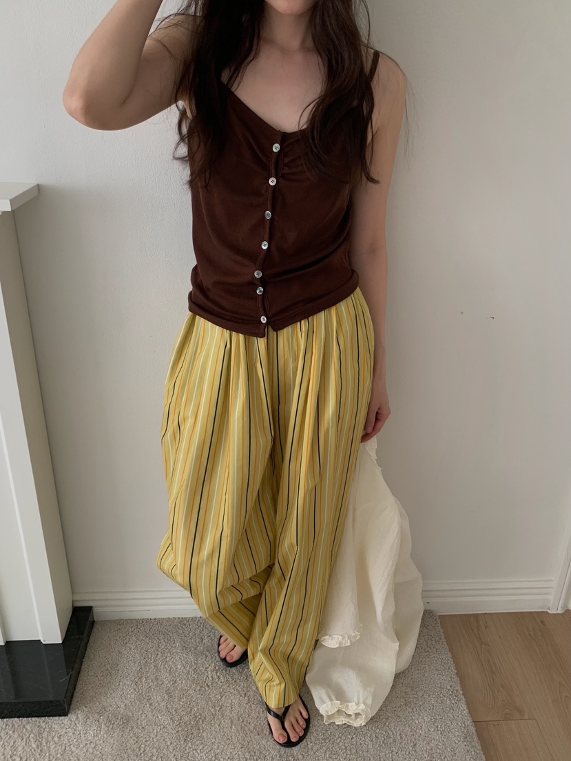 CAMEL-P東大門實拍女士新品真品吊帶背心紐扣Came_l 家吊帶/背心