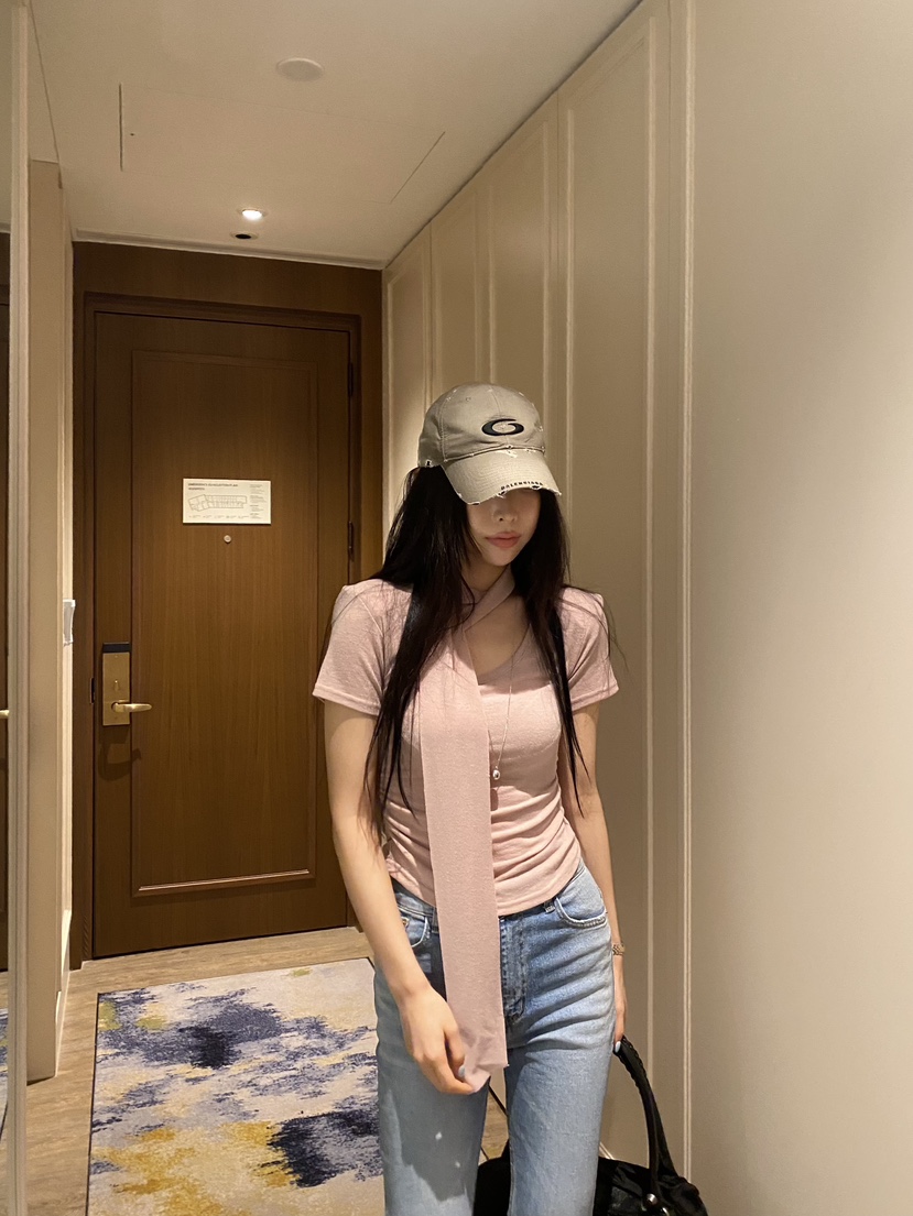 FOUREIGHT東大門代購女裝新品26春夏時尚熱賣休閑T恤圍巾FOUR EIGHTT恤