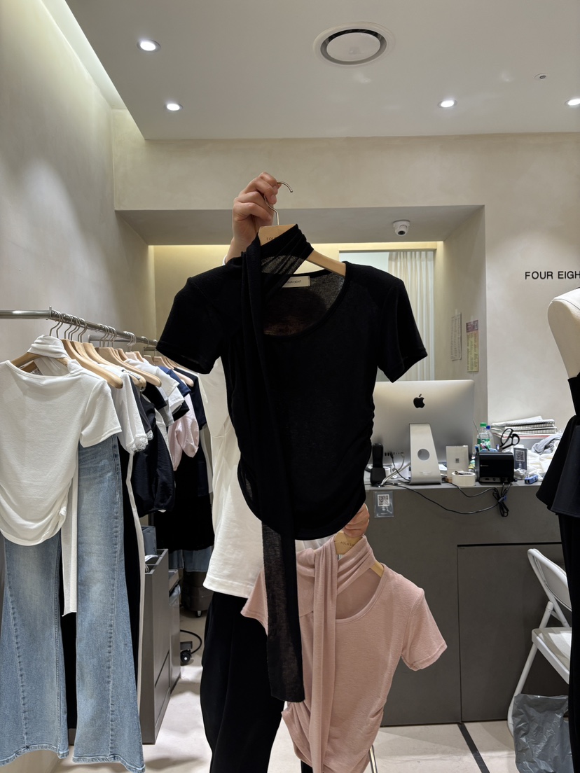 FOUREIGHT東大門代購女裝新品26春夏時尚熱賣休閑T恤圍巾FOUR EIGHTT恤圖色3