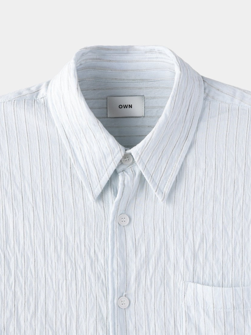 OWN東大門代購女士新款休閑推薦時尚26春夏襯衫蕾絲衫條紋OWN襯衫/蕾絲衫