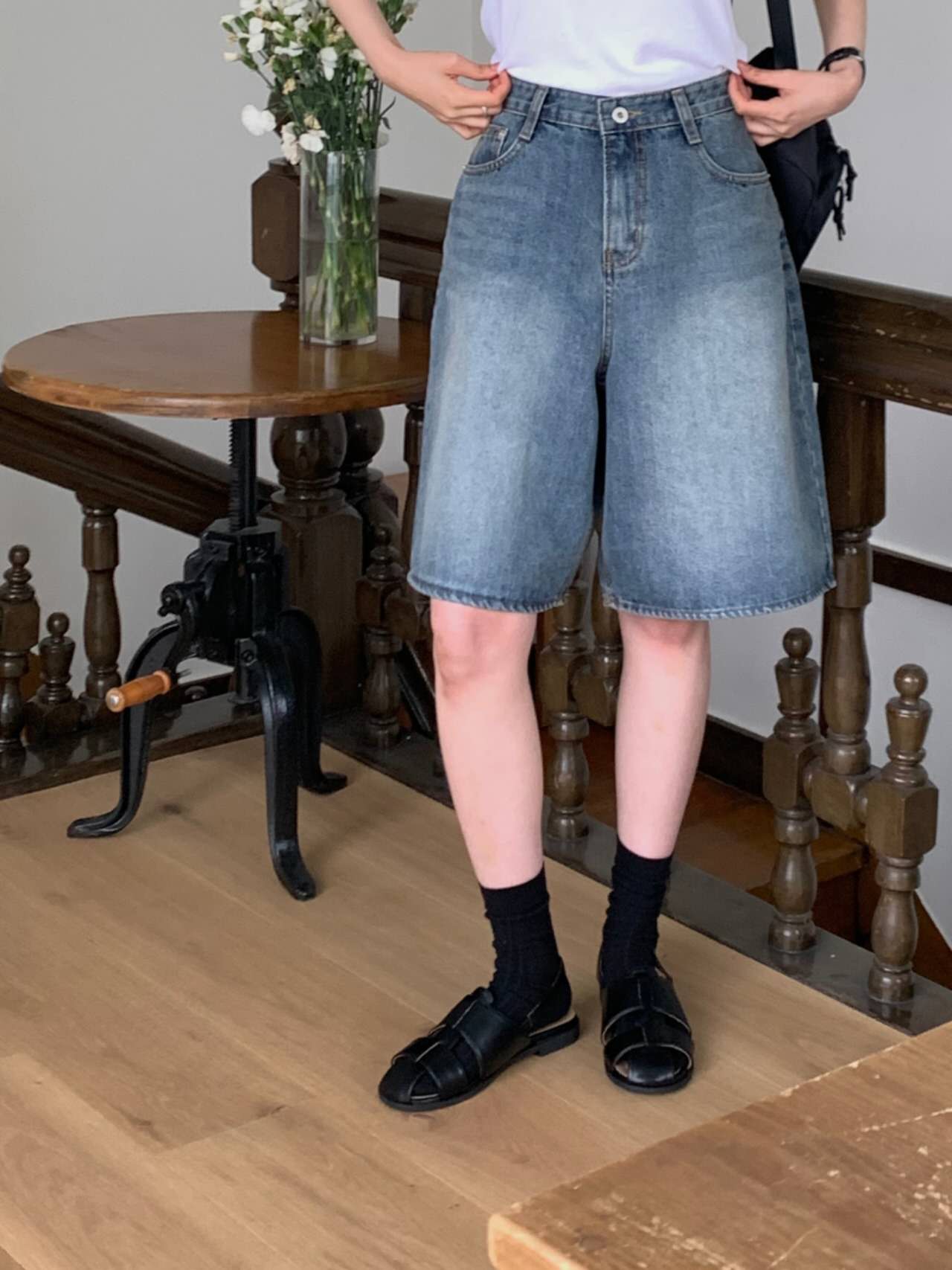 THREE QUARTER-쓰리쿼터-OT東大門實拍女裝新品職業短褲THREE QUARTER短褲