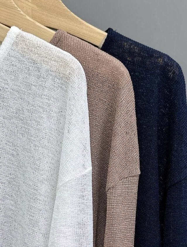 I BLLE韓國代購女裝新品休閑人氣26春夏長袖T恤亞麻紐扣I BLLE長袖T恤