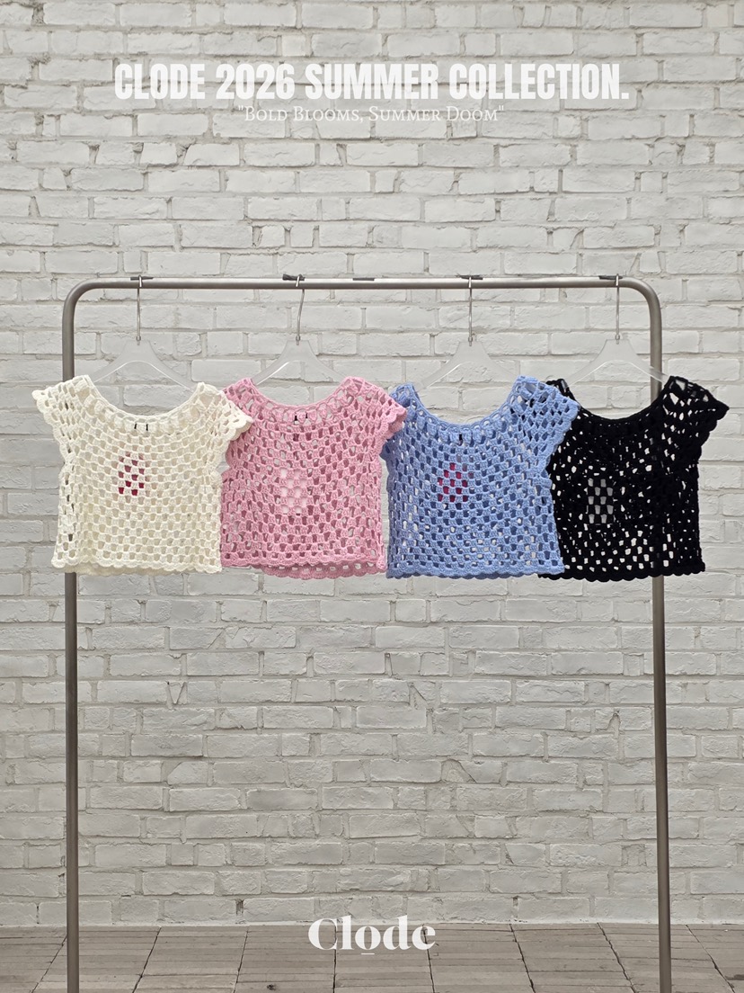 CLODE韓國直郵女裝新款推薦熱賣職業26春夏針織衫鉤針編織CLODE針織衫