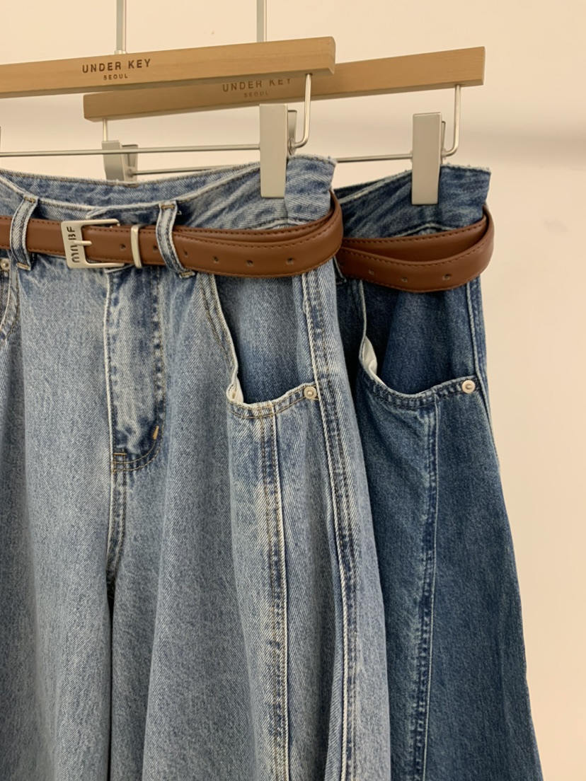 UNDER KEY韓國東大門直郵女裝新品休閑推薦牛仔褲不含腰帶UNDER KEY牛仔褲