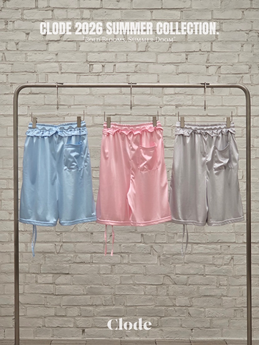 CLODE韓國東大門直郵女裝新款26春夏休閑時尚職業短褲緞面CLODE短褲