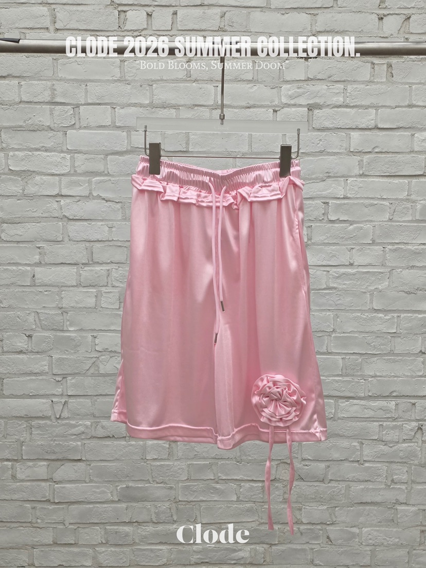 CLODE韓國東大門直郵女裝新款26春夏休閑時尚職業短褲緞面CLODE短褲圖色2