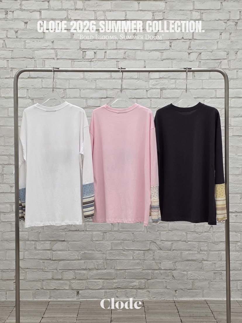 CLODE韓國直郵實拍女士新品人氣熱賣職業推薦時尚長袖T恤CLODE長袖T恤
