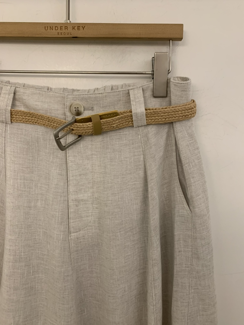 UNDER KEY韓國代購女士新款推薦26春夏熱賣長裙含腰帶亞麻UNDER KEY長裙
