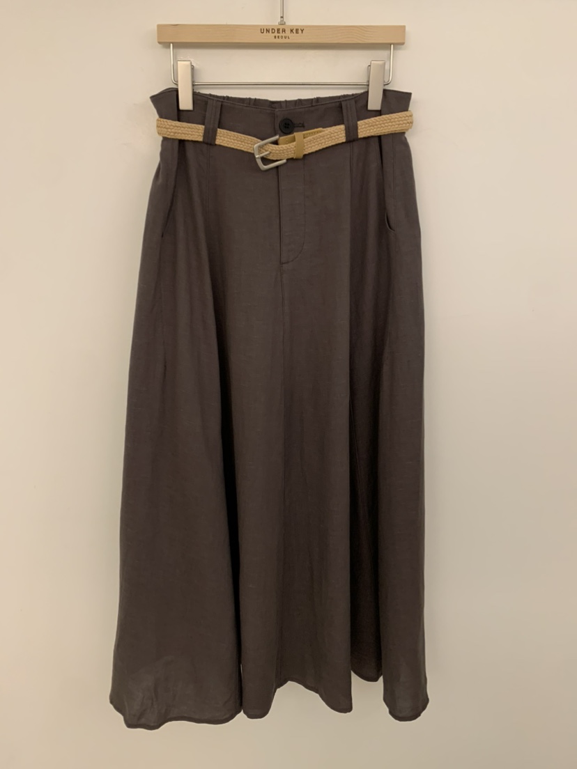 UNDER KEY韓國代購女士新款推薦26春夏熱賣長裙含腰帶亞麻UNDER KEY長裙圖色2