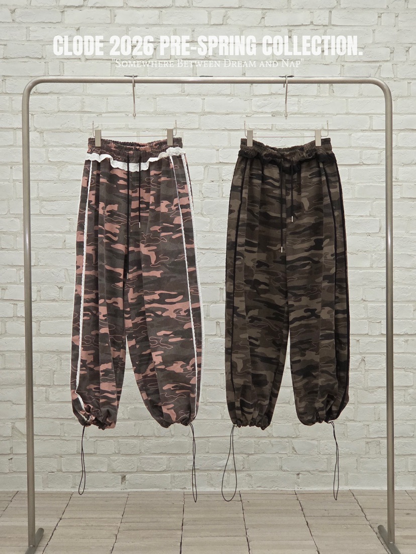 CLODE韓國直郵女士新款人氣休閑時尚26春夏職業休閑褲迷彩CLODE休閑褲