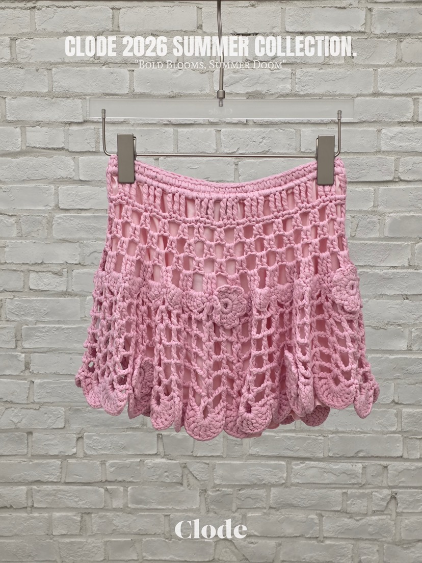 CLODE韓國代購女士新款時尚26春夏休閑熱賣人氣短裙鉤針編織CLODE短裙圖色2