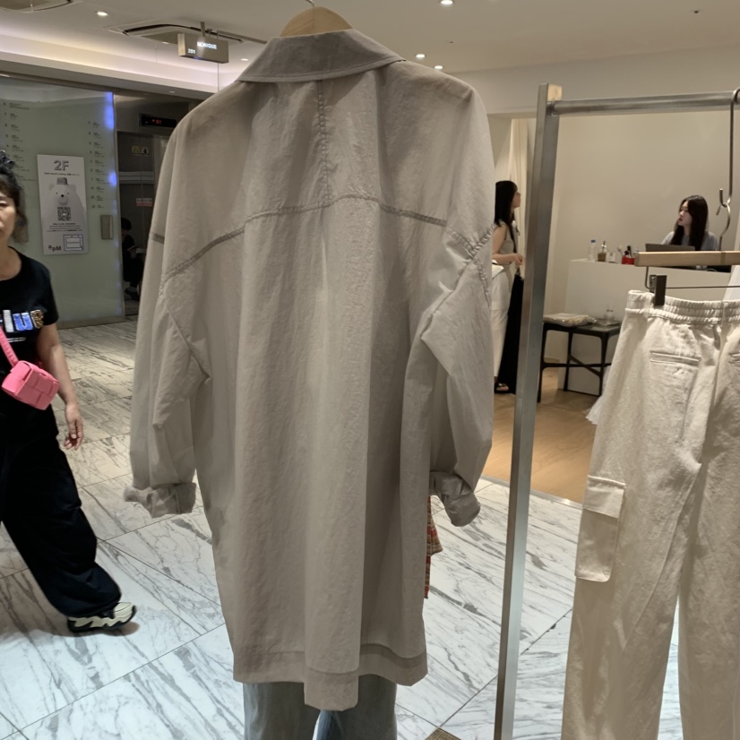 SELF SERVICE韓國代購女裝新品休閑職業推薦長款風衣透明SELF SERVICE長款風衣