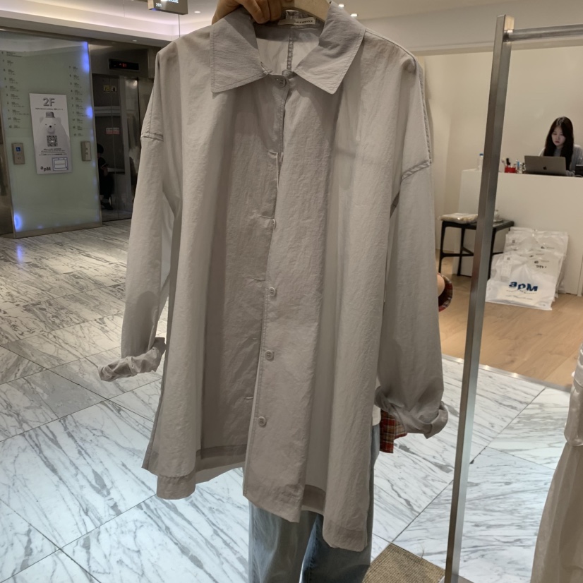 SELF SERVICE韓國代購女裝新品休閑職業推薦長款風衣透明SELF SERVICE長款風衣圖色1