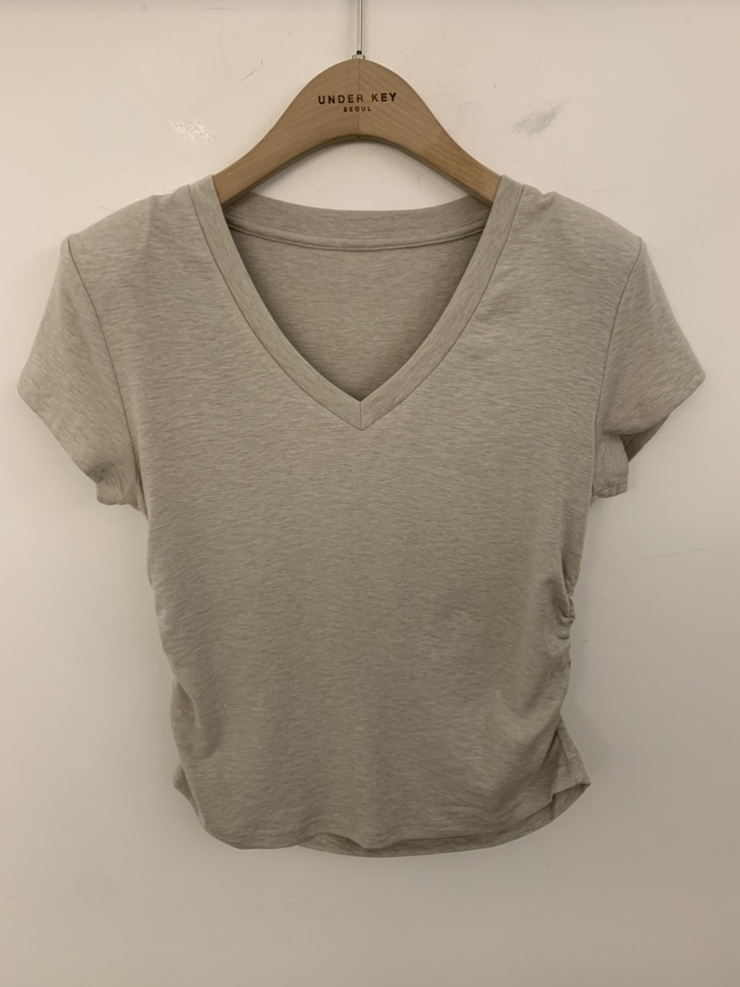 UNDER KEY韓國東大門代購女士新款人氣熱賣休閑時尚T恤褶皺UNDER KEYT恤圖色1