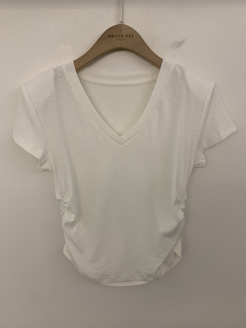 UNDER KEY韓國東大門代購女士新款人氣熱賣休閑時尚T恤褶皺UNDER KEYT恤圖色4