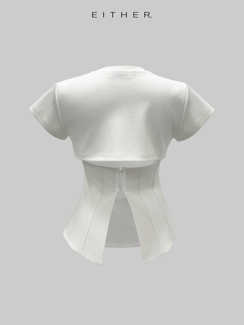 EITHER韓國代購女裝新款休閑推薦熱賣人氣26春夏職業T恤鏤空EITHERT恤