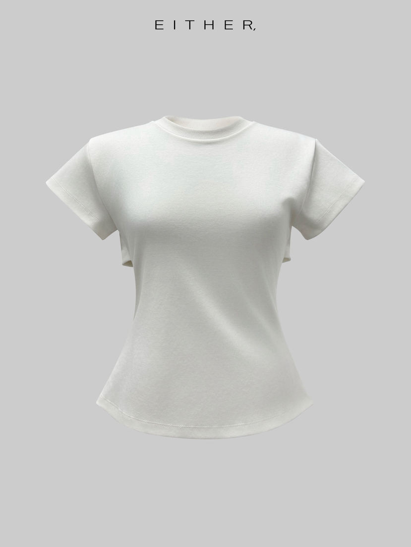 EITHER韓國代購女裝新款休閑推薦熱賣人氣26春夏職業T恤鏤空EITHERT恤圖色1