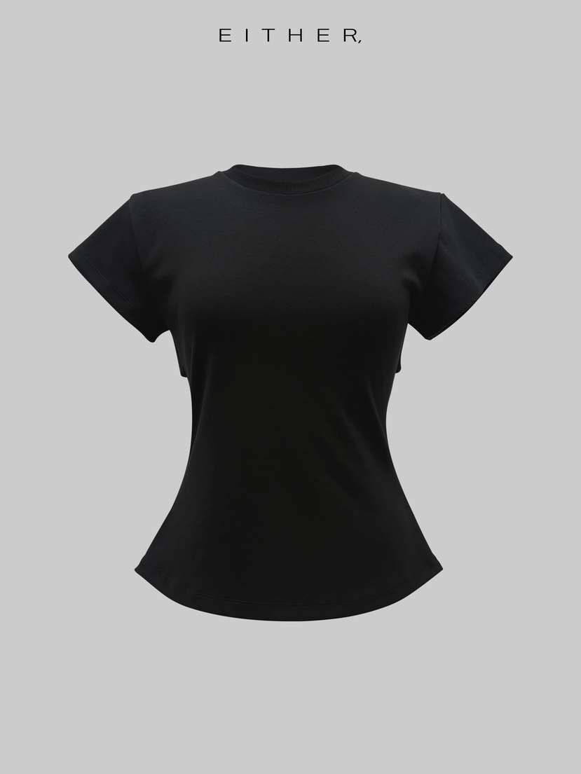 EITHER韓國代購女裝新款休閑推薦熱賣人氣26春夏職業T恤鏤空EITHERT恤圖色2