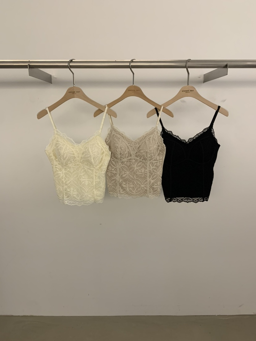 UNDER KEY韓國直郵女裝新款時尚26春夏人氣吊帶背心蕾絲UNDER KEY吊帶/背心