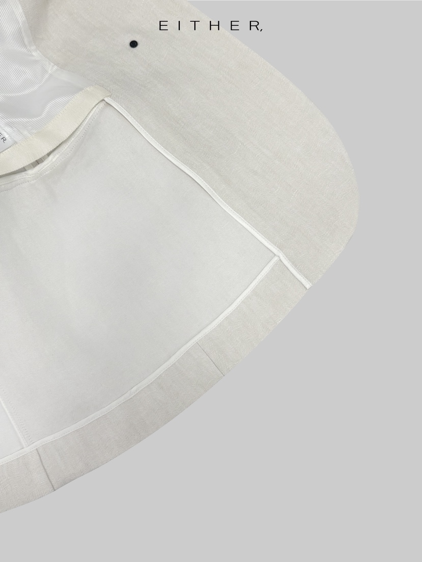 EITHER韓國直郵女裝新款職業休閑人氣時尚夾克人字紋亞麻EITHER夾克