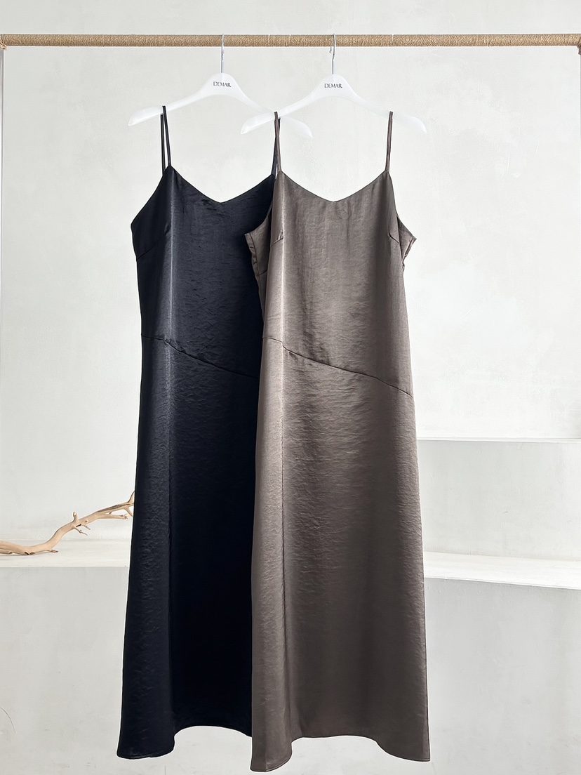 DEMAR韓國直郵實拍女裝新款休閑26春夏人氣推薦連衣裙緞面DEMAR連衣裙
