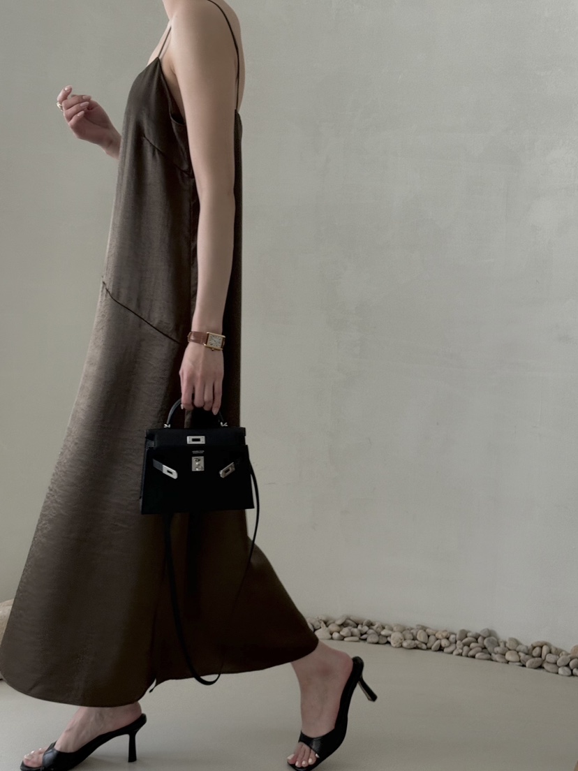 DEMAR韓國直郵實拍女裝新款休閑26春夏人氣推薦連衣裙緞面DEMAR連衣裙