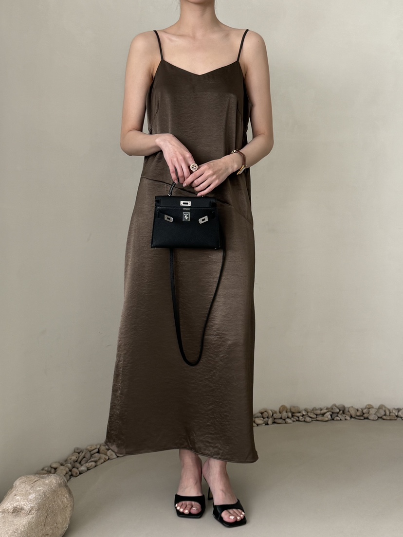 DEMAR韓國直郵實拍女裝新款休閑26春夏人氣推薦連衣裙緞面DEMAR連衣裙圖色1