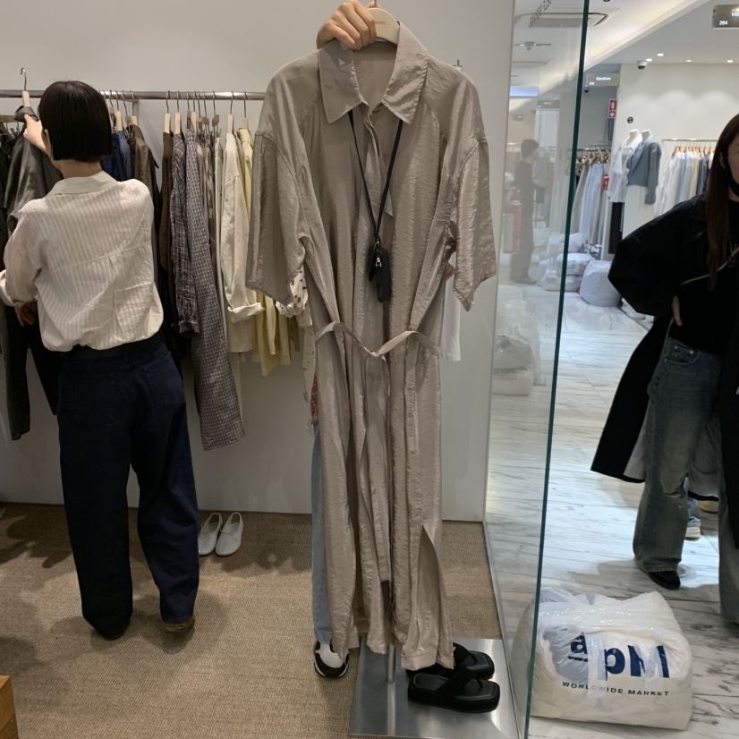 SELF SERVICE韓國代購女士新款推薦職業人氣連衣裙含腰繩SELF SERVICE連衣裙圖色1