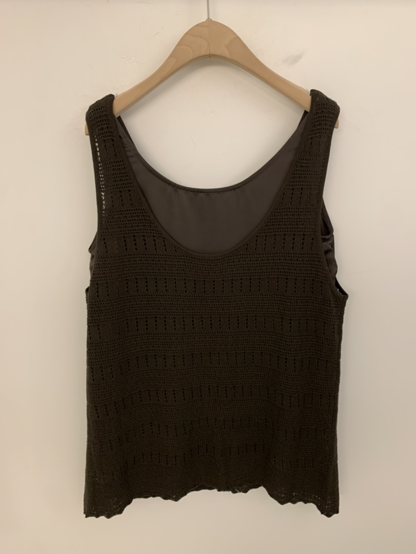 UNDER KEY韓國代購女裝新款人氣職業休閑吊帶背心亞麻針織UNDER KEY吊帶/背心