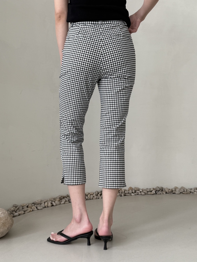 DEMAR韓國東大門直郵女裝新款推薦人氣熱賣職業休閑褲格紋DEMAR休閑褲