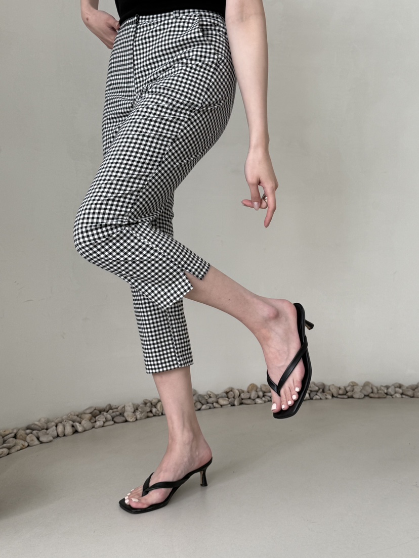 DEMAR韓國東大門直郵女裝新款推薦人氣熱賣職業休閑褲格紋DEMAR休閑褲