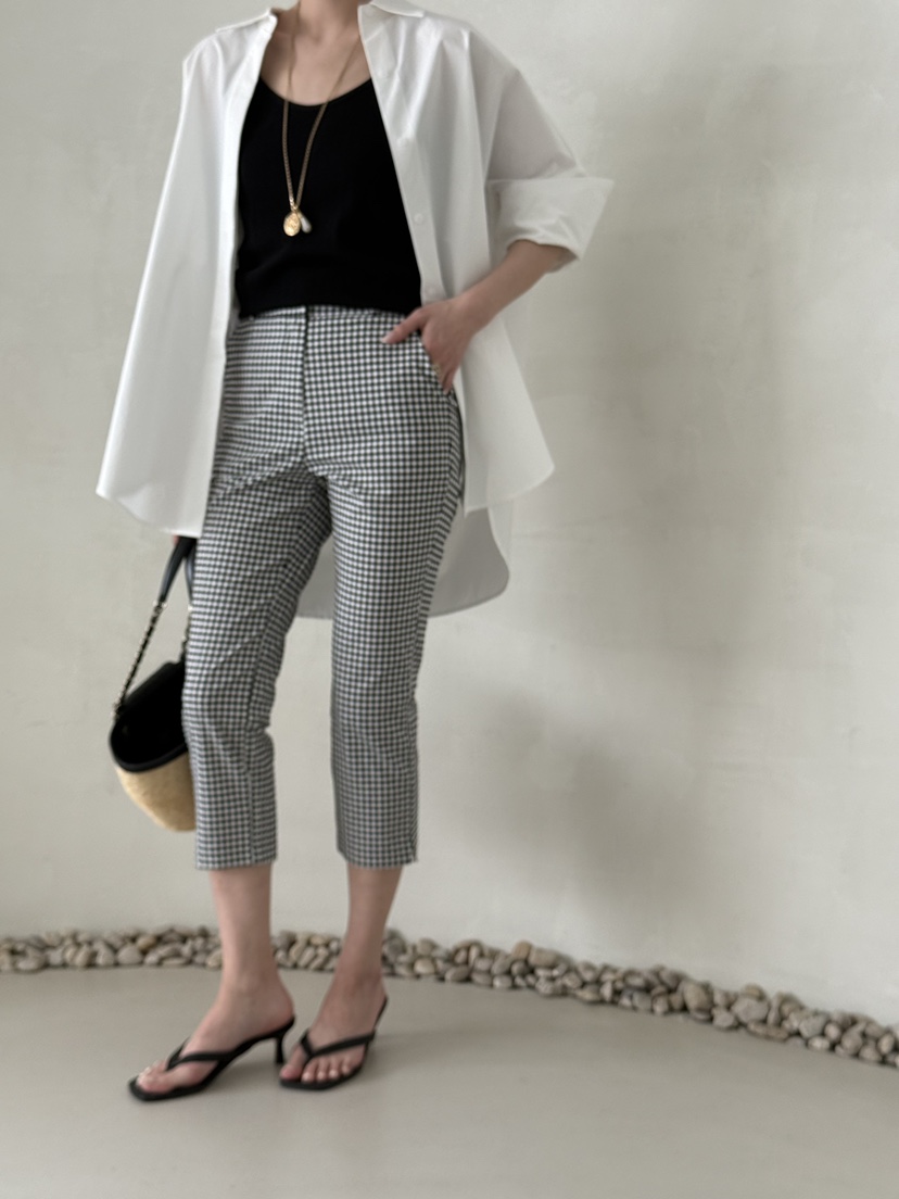 DEMAR韓國東大門直郵女裝新款推薦人氣熱賣職業休閑褲格紋DEMAR休閑褲