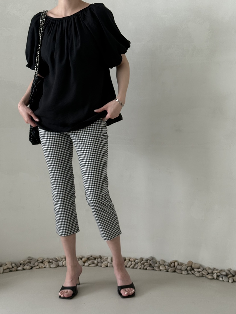 DEMAR韓國東大門直郵女裝新款推薦人氣熱賣職業休閑褲格紋DEMAR休閑褲