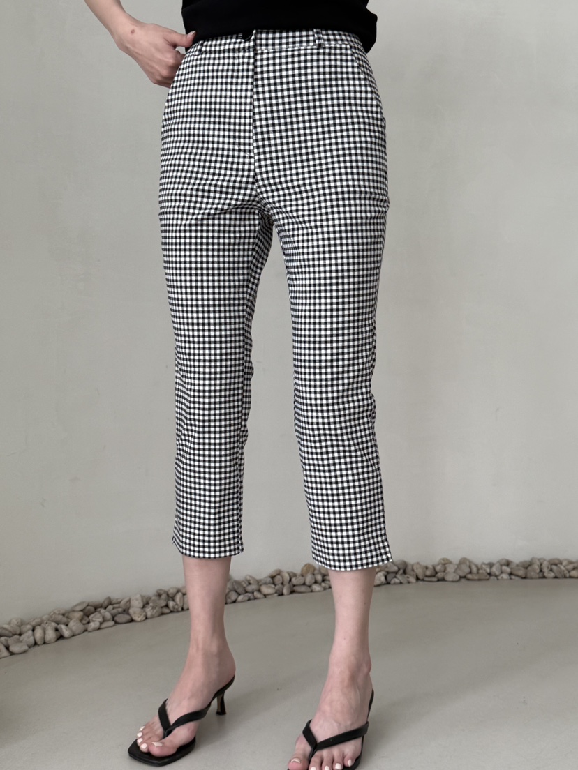 DEMAR韓國東大門直郵女裝新款推薦人氣熱賣職業休閑褲格紋DEMAR休閑褲圖色1
