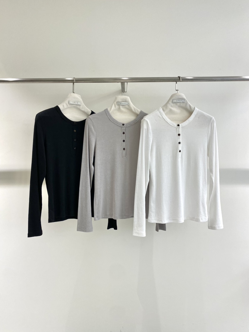 1968韓國直郵女士新品人氣26春夏推薦休閑長袖T恤圓領開襟1968/YEOUYA長袖T恤