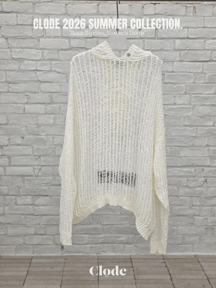 CLODE韓國東大門直郵女裝新款熱賣休閑推薦針織衫網狀兜帽CLODE針織衫圖色4