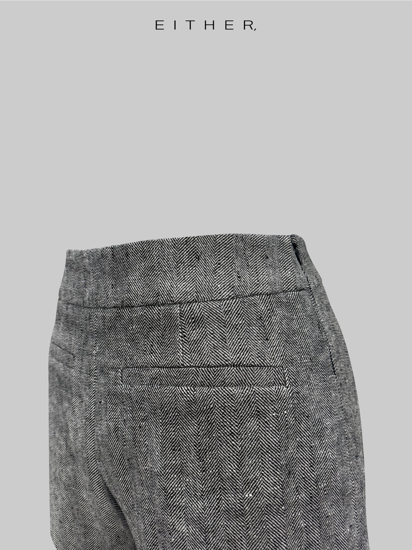 EITHER韓國直郵女士新品職業人氣推薦熱賣休閑短褲人字紋EITHER短褲