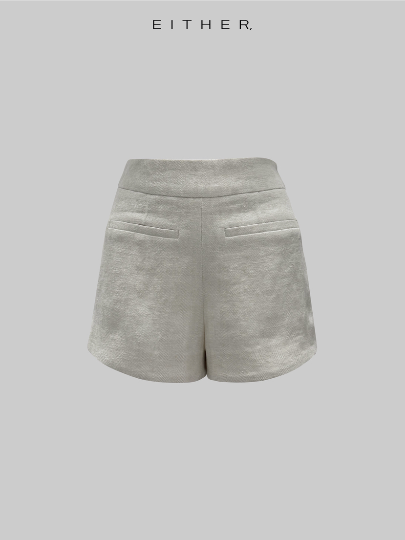 EITHER韓國直郵女士新品職業人氣推薦熱賣休閑短褲人字紋EITHER短褲圖色1